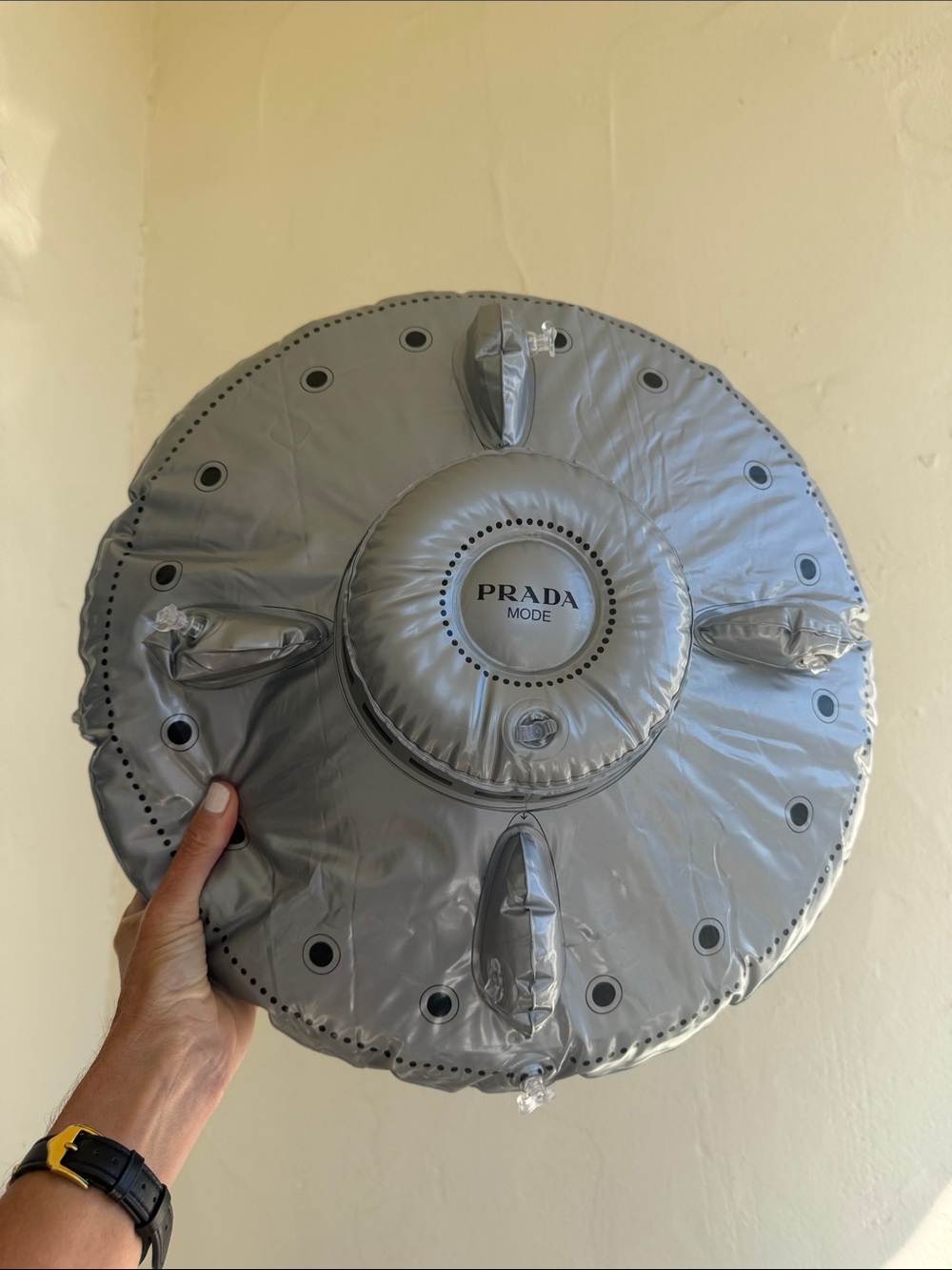 PRADA Silver Inflatable UFO - Mode Logo